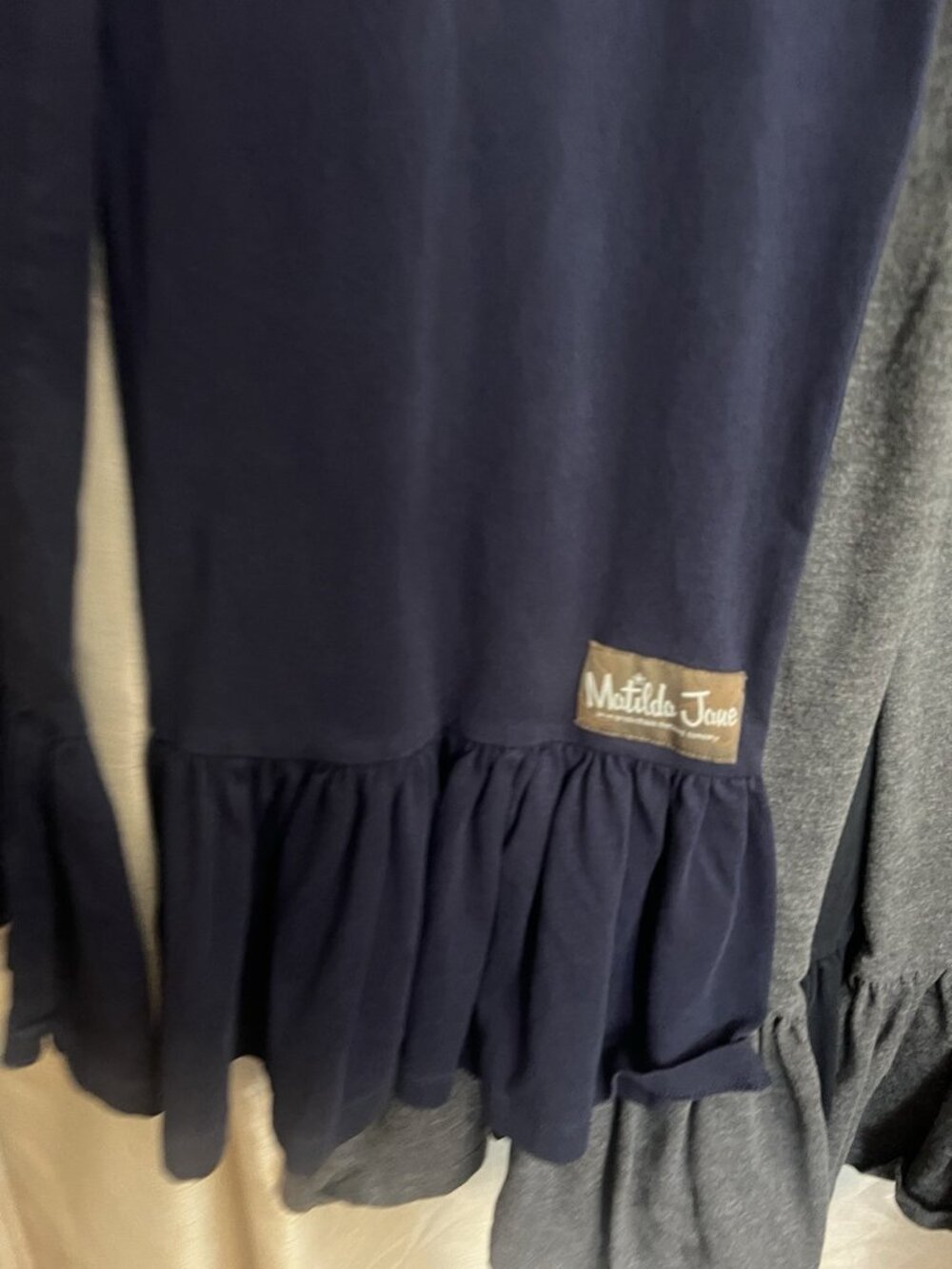 Lot 3 Matilda Jane Big Ruffle Pants Women’s size M Black Grey Blue.    Mm - Picture 3 of 9